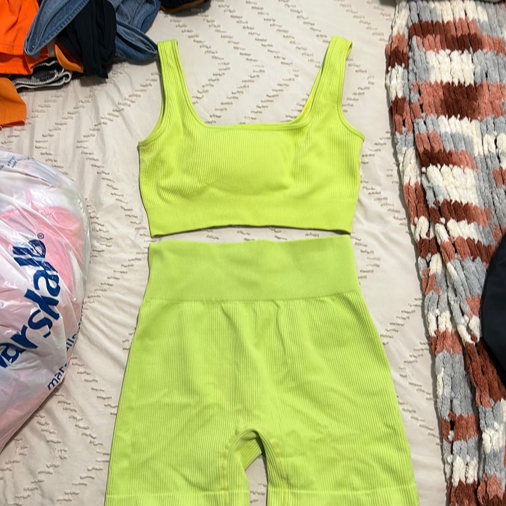 Lime Green athletic 2 piece set